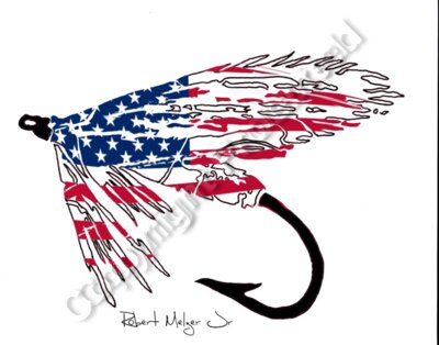 Fly Fishing Lure USA Flag