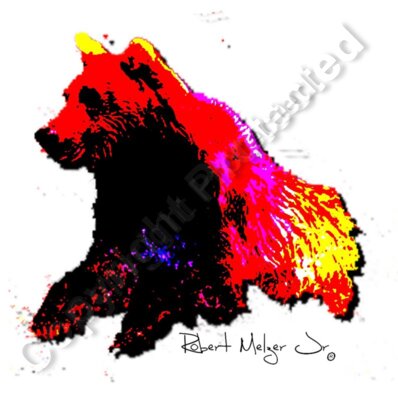 Brown Bear Jumping Artwork