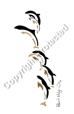 Dolphins Breaching Artwork