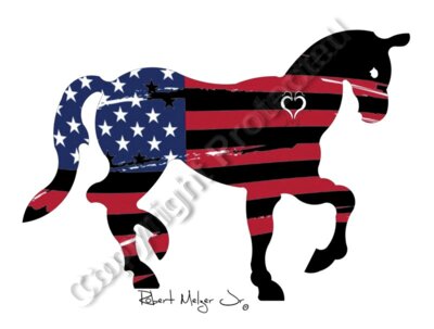 horse with USA Flag Artwork