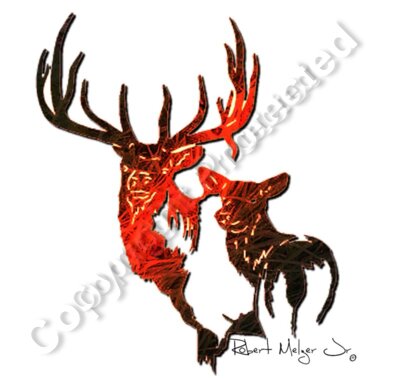 Elk Duck and Doe Artwork