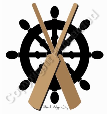 Oars and Wheel Logo Artwork