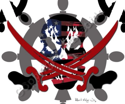 Jolly Roger n Ship Wheel Artwork #1