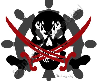 Jolly Roger n Ship Wheel Artwork #2