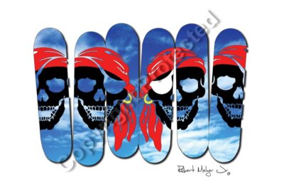 Snow Boards Jolly Roger Themed Artwork