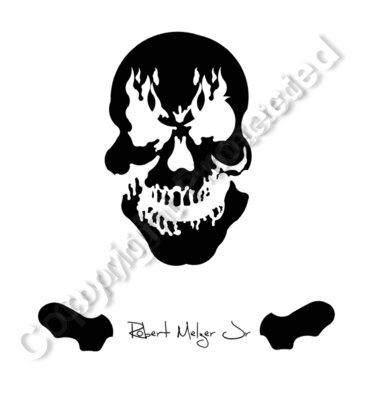 Burned Pirate Skull Artwork