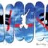 Snow Boards with Snow Boarder jumping Artwork