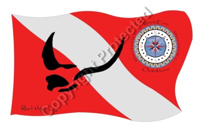 XpeirEnc Outdoors Dive Flag with Stingray Art